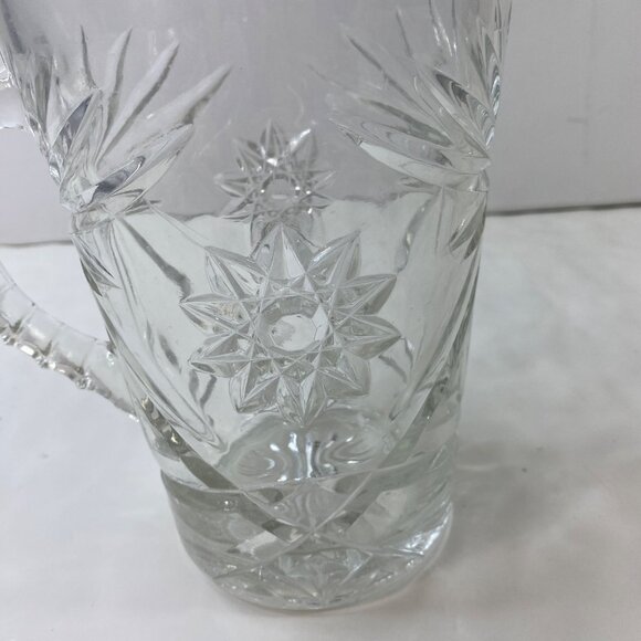 Anchor Hocking Early American Prescut Star of David Glass Pitcher Vintage - Picture 4 of 9